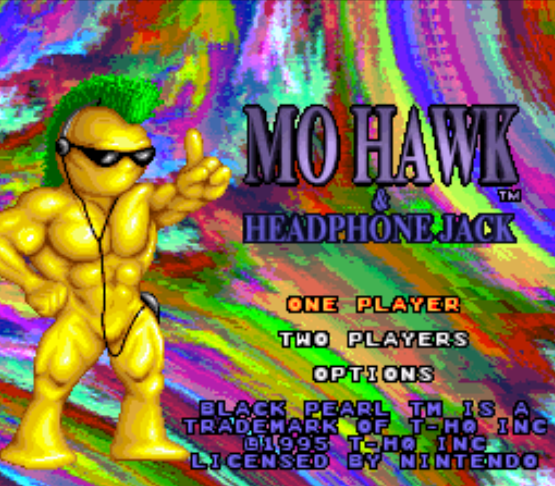 Mohawk and Headphone Jack Title Screen